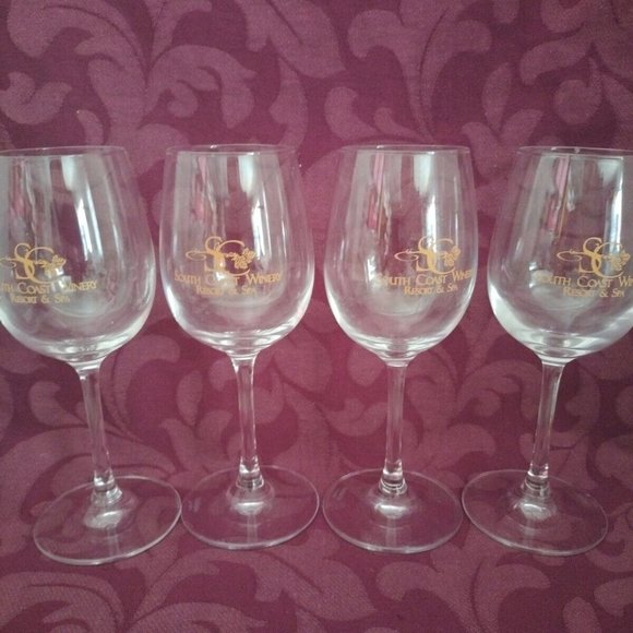 South Coast Winery Resort & Spa 4 Crystal Wine Glass 7"1/2 - Picture 12 of 12